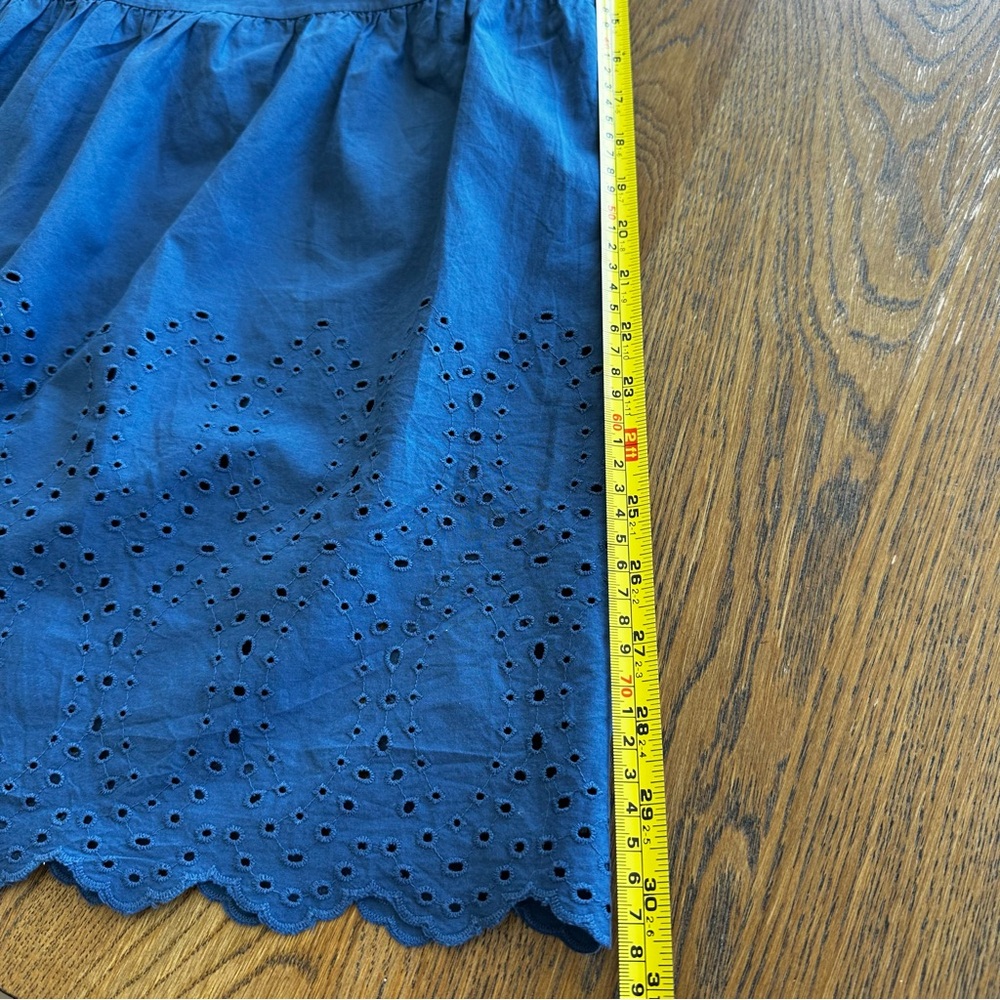 Uniglo Cotton Sun Midi Dress Eyelet Smocked Pockets Blue Size XS Women's - Picture 13 of 16